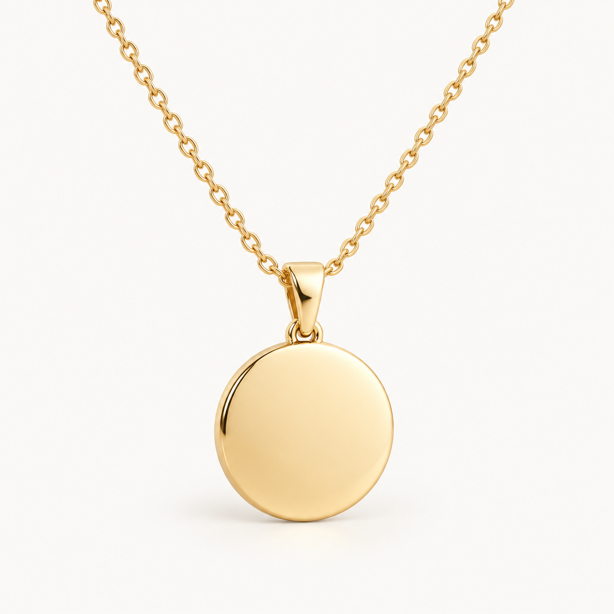 Round Disc Necklace — AI-generated demonstration concept